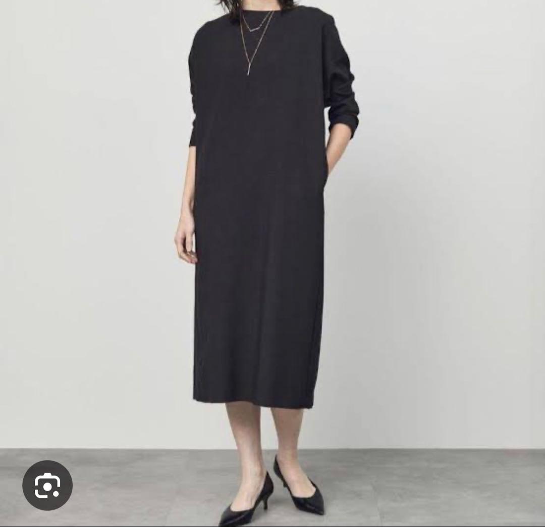 SOEJUウールライク9分袖ワンピース