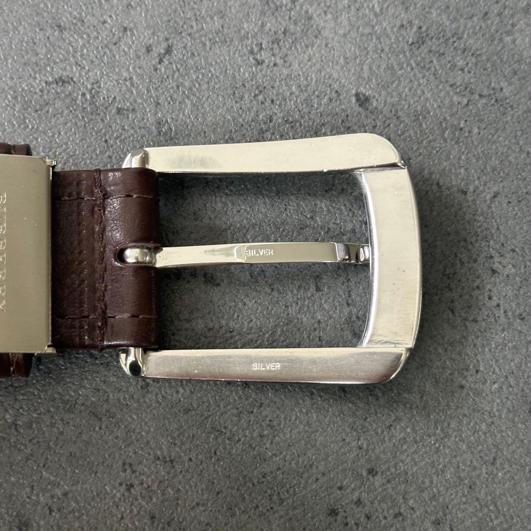 超希少✨BURBERRY 銀製バックル　silver刻印　レザーベルト