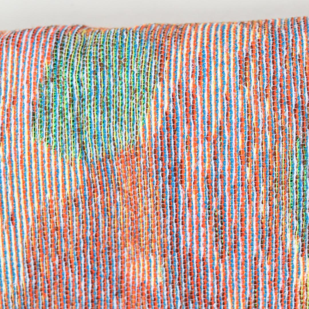 龍村美術織物 黄土地蝋纈染 孔雀文 テーブルセンター 110cm 53cm 箱付