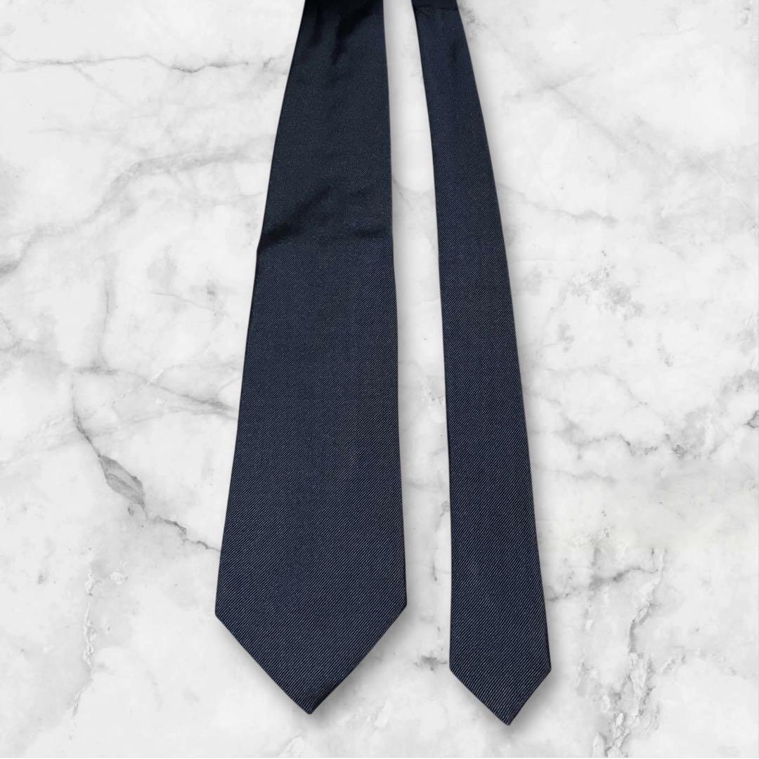 Loro Piana ロロピアーナ　ネクタイ　ソリッド　ジャガード　紺