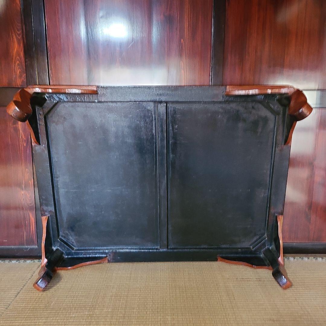 【在庫整理価格】昭和レトロ　堆朱　漆塗り　ちゃぶ台　テーブル