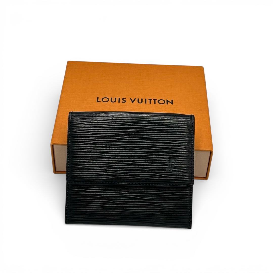 【極美品】ルイヴィトン Wホック財布 エピ ブラック 3つ折り MI0984