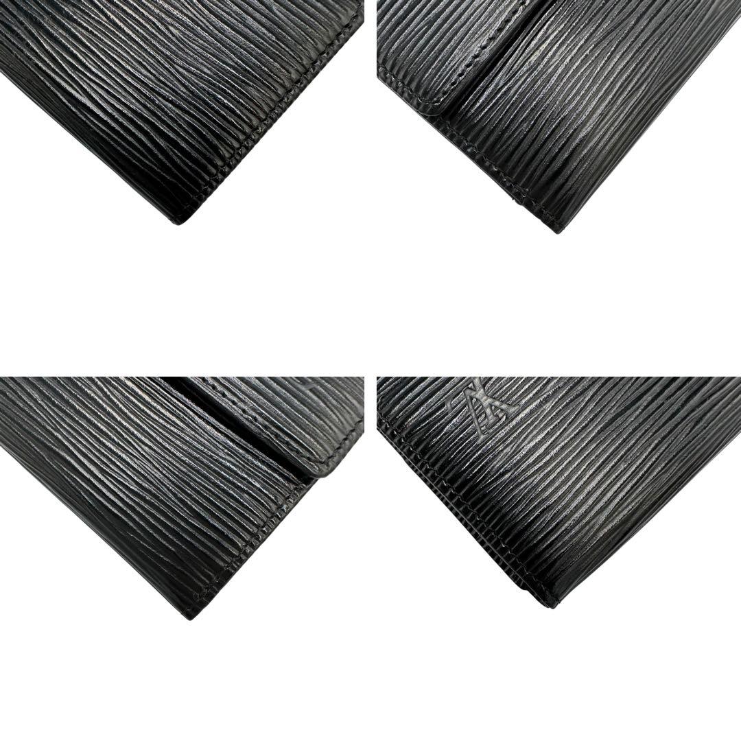 【極美品】ルイヴィトン Wホック財布 エピ ブラック 3つ折り MI0984