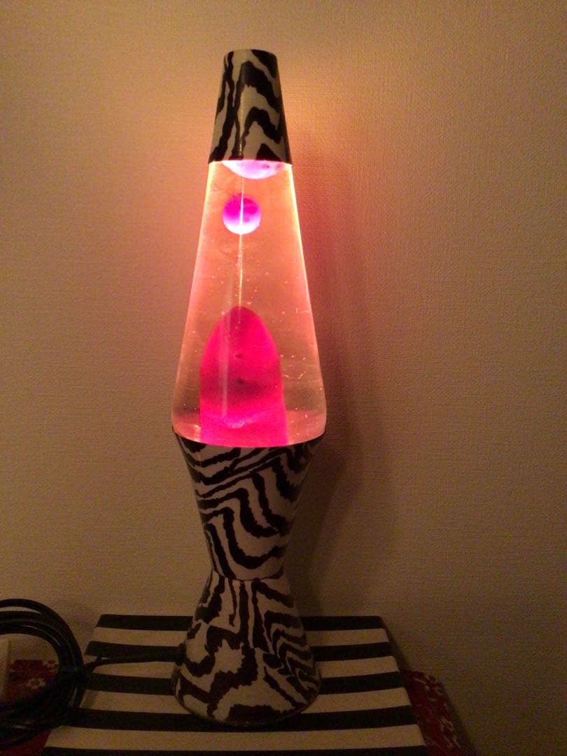 アメリカン雑貨 1990年代 ラバランプ 正規品 溶岩ライト ゼブラ柄 41cm