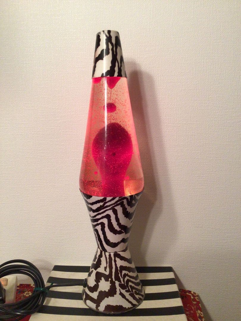 アメリカン雑貨 1990年代 ラバランプ 正規品 溶岩ライト ゼブラ柄 41cm