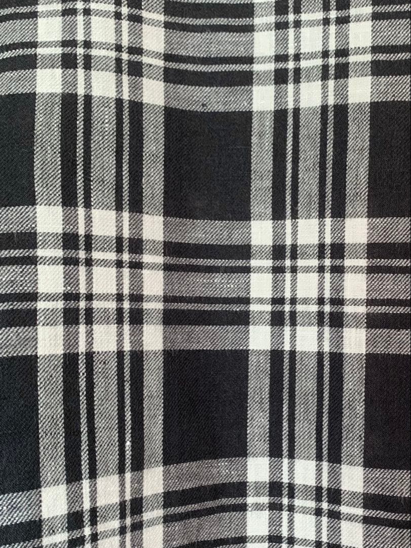 に*み様 Margaret Howell ブラック×ホワイト チェック リネンシ