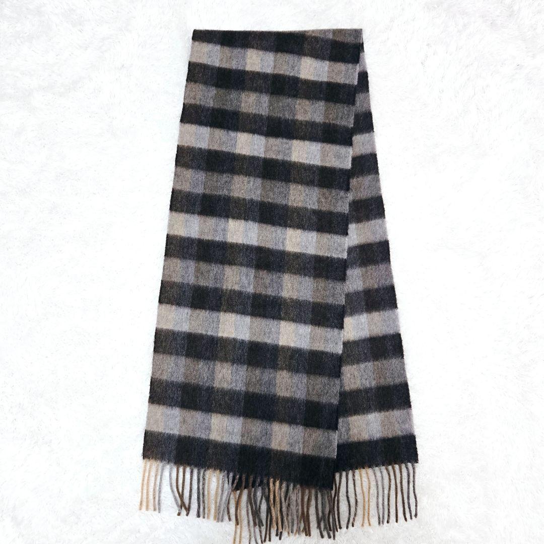 美品 Brooks Brothers 英国製 カシミヤ マフラー チェック 高級