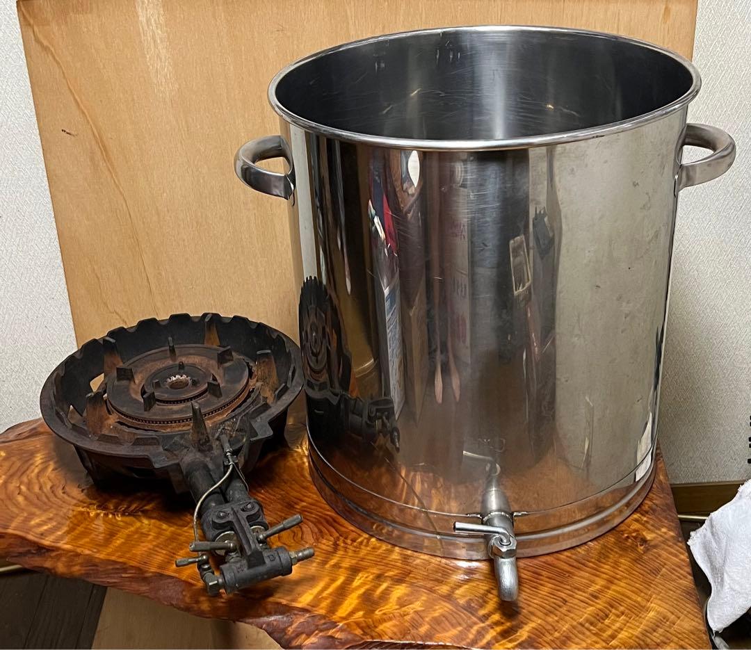 ステンレス寸胴鍋 蛇口付 45cm