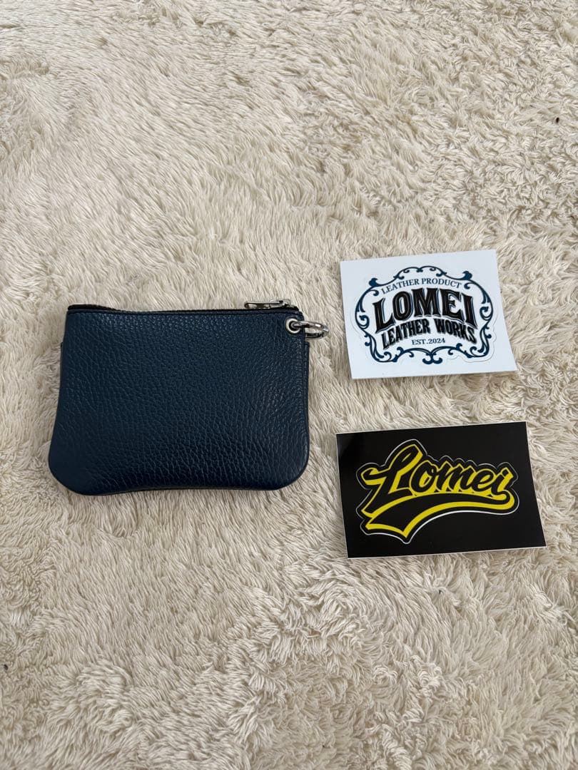 小物 LOMEI Zipper Compact Wallet NAVY BLUE
