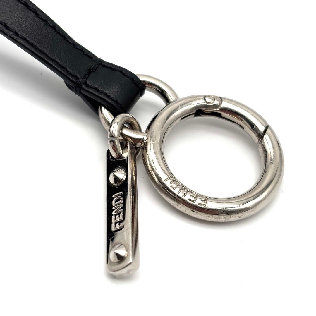 未使用保管品 フェンディ 犬 ドッグ チワワ バッグチャーム ズッカ FF 黒