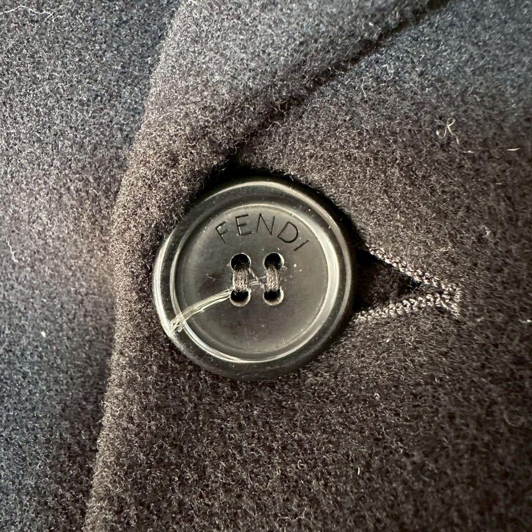 FENDI フェンディ ウール100% チェスターコート 黒 48 イタリア製