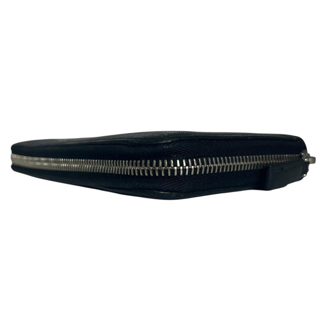 希少✨プラダ 長財布 ラウンドファスナー ストライプ サフィアーノ ブラック