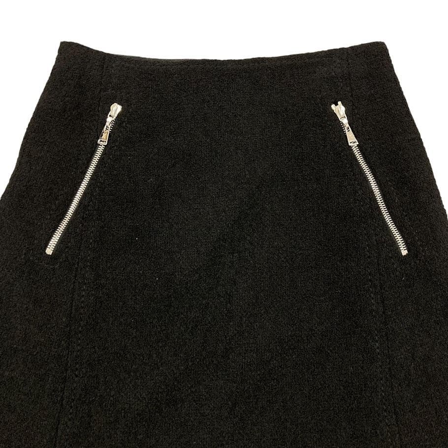 ☆ルイヴィトン フレアスカート ブラック RW142A アルパカ混 ウール