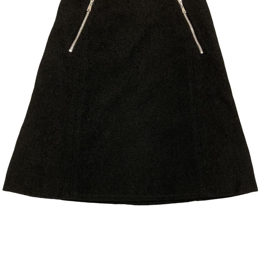☆ルイヴィトン フレアスカート ブラック RW142A アルパカ混 ウール