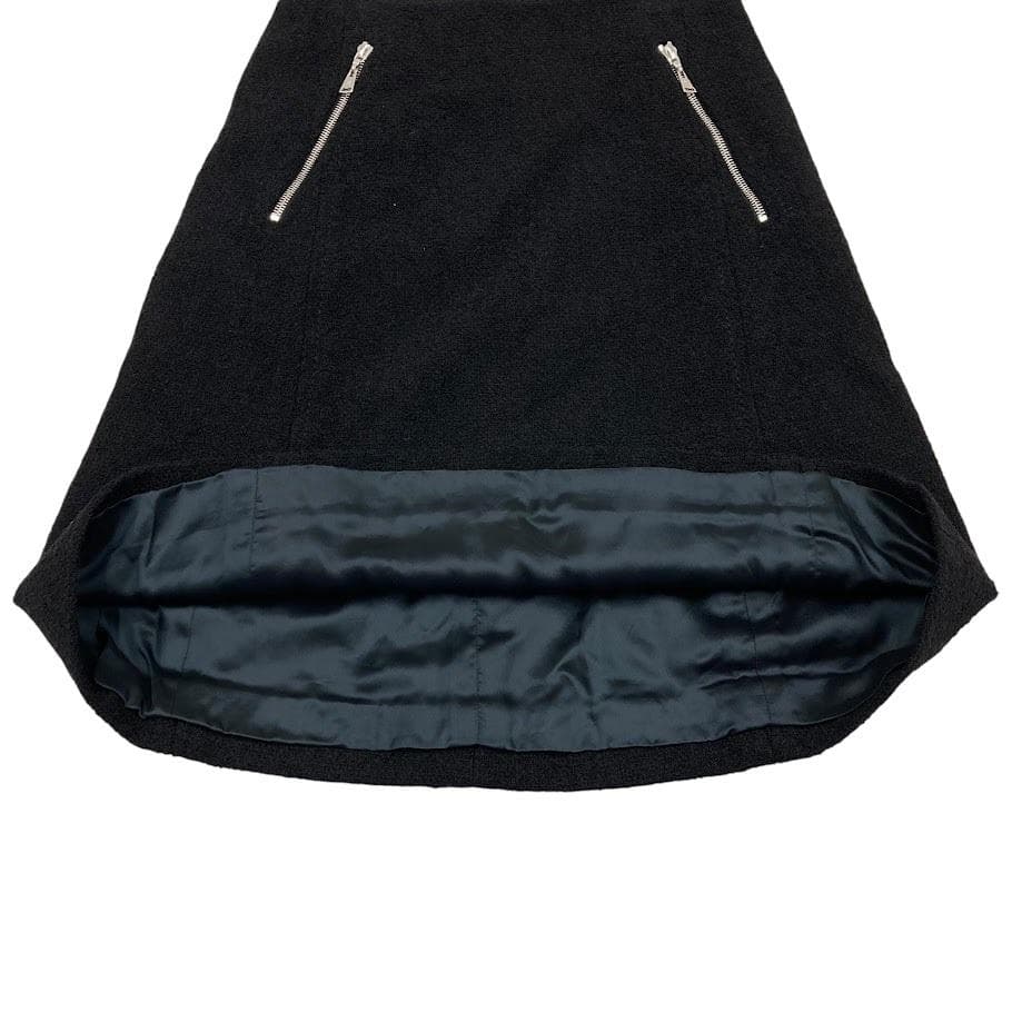 ☆ルイヴィトン フレアスカート ブラック RW142A アルパカ混 ウール