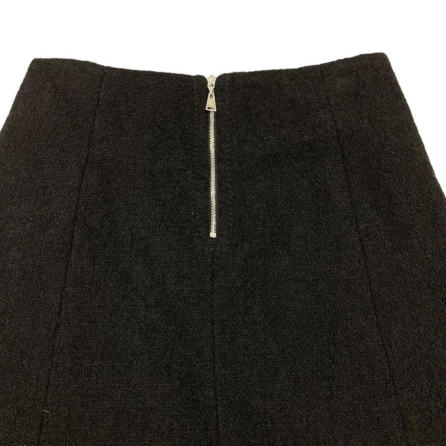 ☆ルイヴィトン フレアスカート ブラック RW142A アルパカ混 ウール
