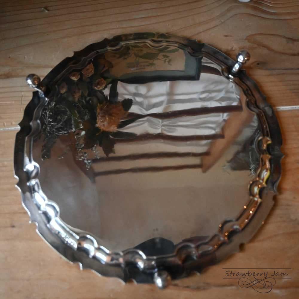 L3710-227 英国アンティーク シルバープレート アクセサリー トレイ