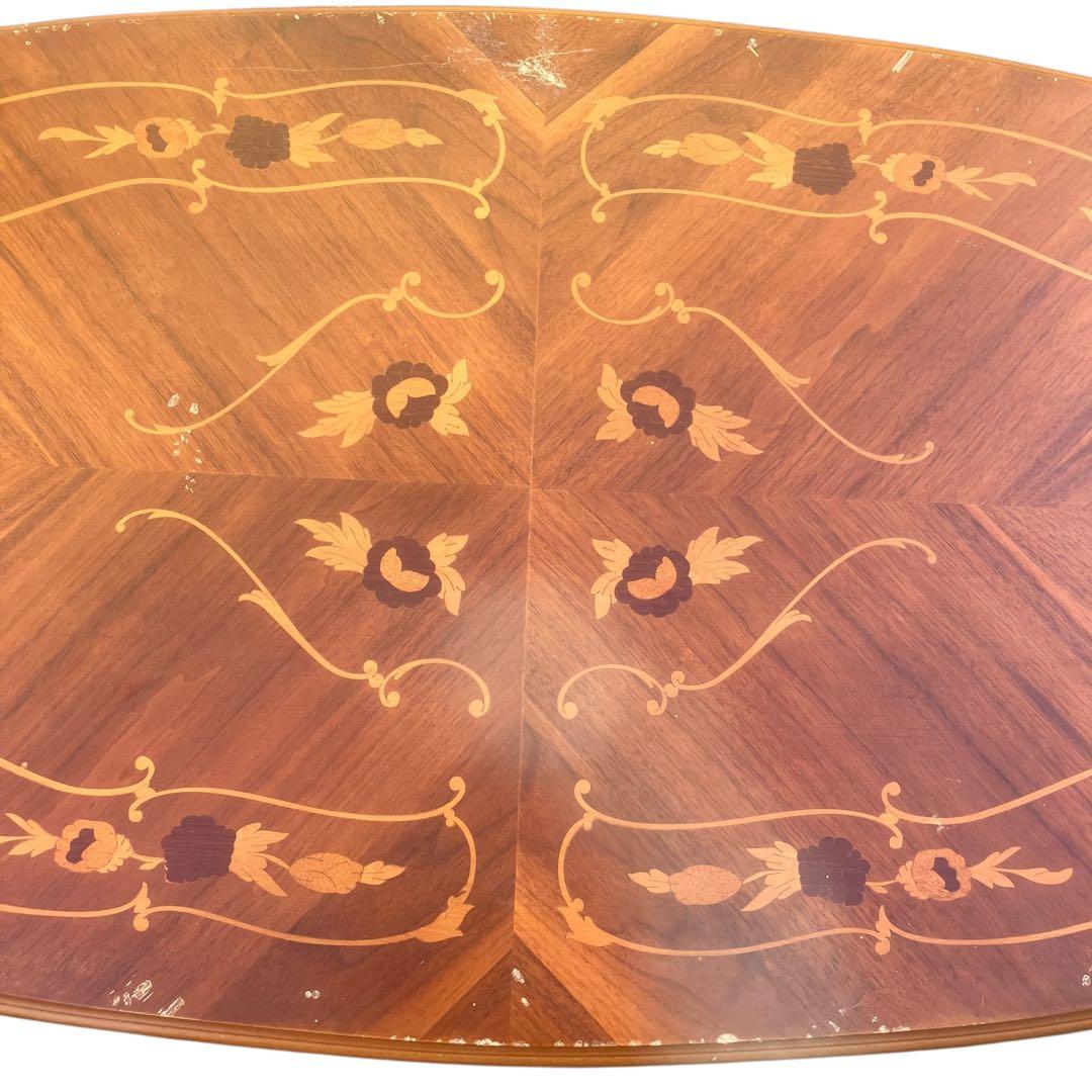 イタリア製　象がんシリーズ リビングテーブル 幅100cm アンティーク　猫脚