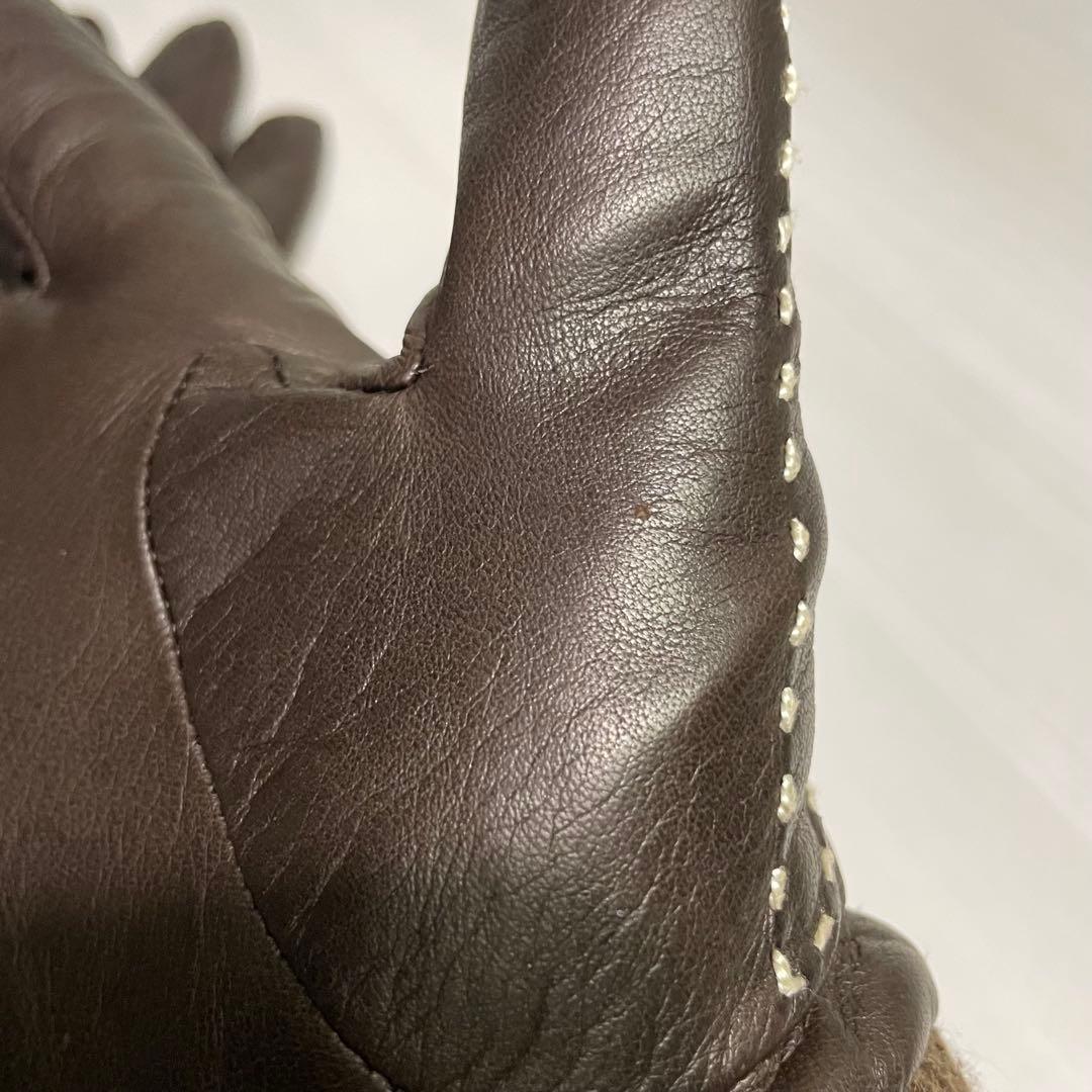 美品☆アレキサンダーマックイーン☆手袋☆ブラウン☆シープスキン☆