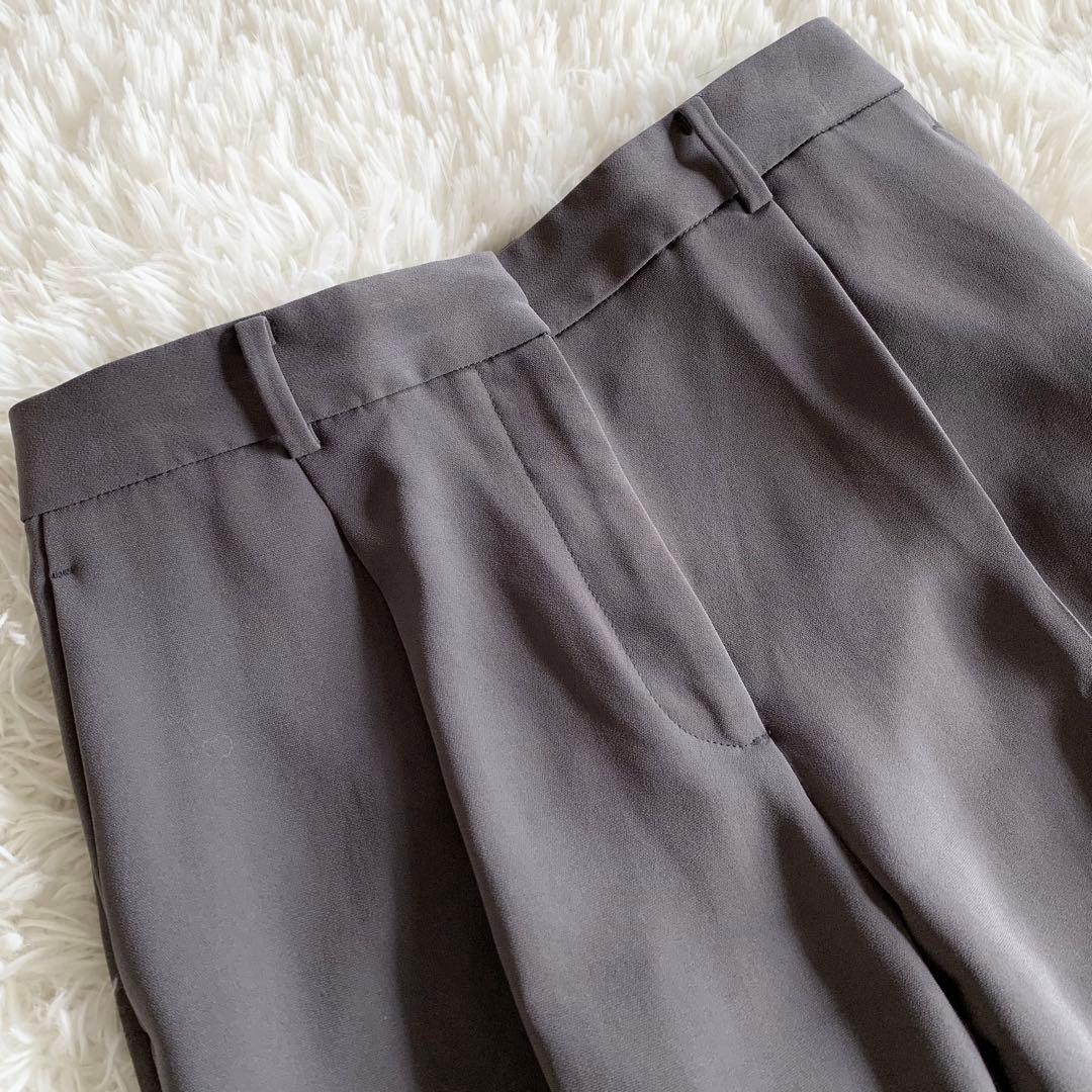 【美品】PLST プラステ　トリアセブレンド　ノーカラー　パンツスーツ　L