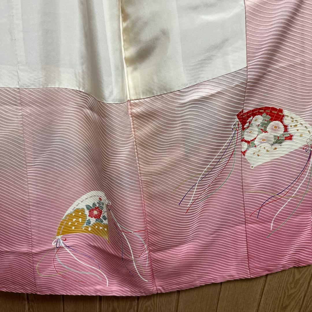 七五三　女の子　作家物　落款入り７歳　祝着　四つ身　逸品　長襦袢付き