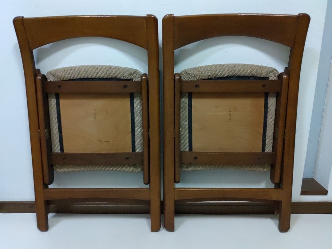 2脚 FUJI 富士木工 フォールディングチェア 折りたたみ椅子 希少 骨董品