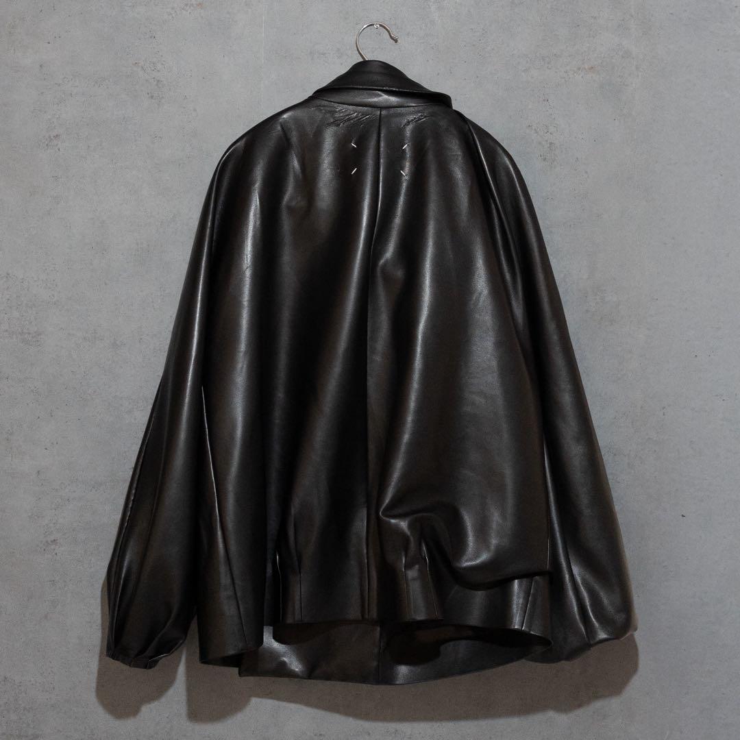 Maison Margiela 20AW Aライン フェイクレザージャケット 黒