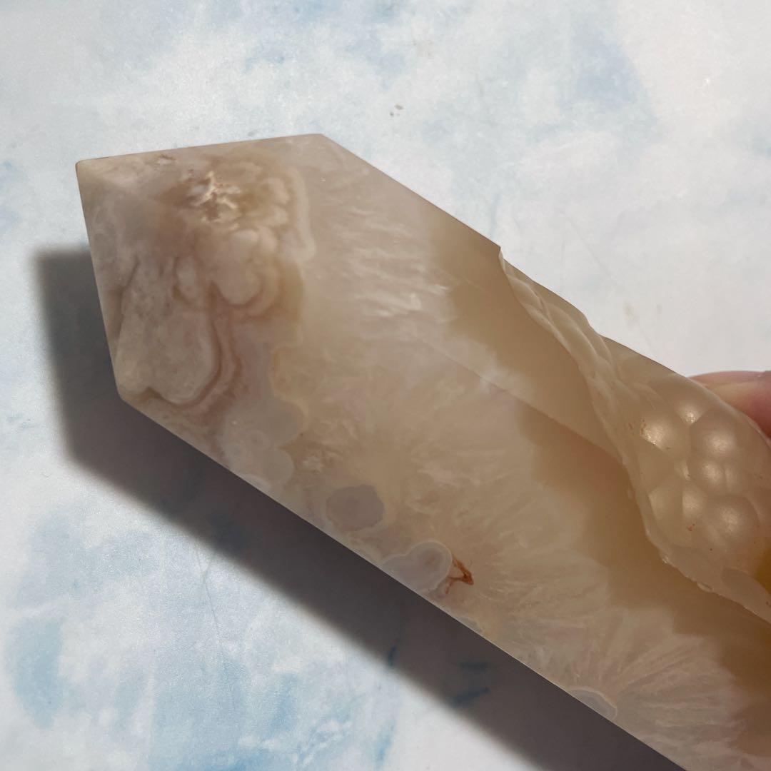 フラワーアゲート タワー 桜瑪瑙 天然石インテリア 天然石 置き物