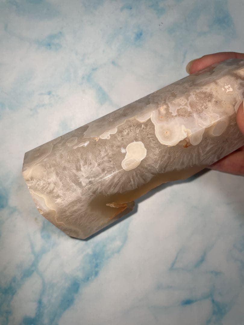 フラワーアゲート タワー 桜瑪瑙 天然石インテリア 天然石 置き物