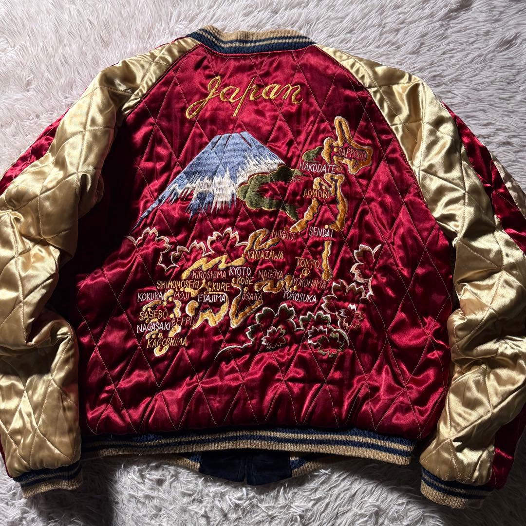 【激レア/XL】東洋エンタープライズ　スカジャン　別珍　リバーシブル　龍　虎　鷹