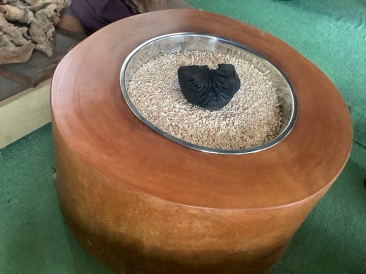 手作り　木製火鉢　アート　２つとない置物