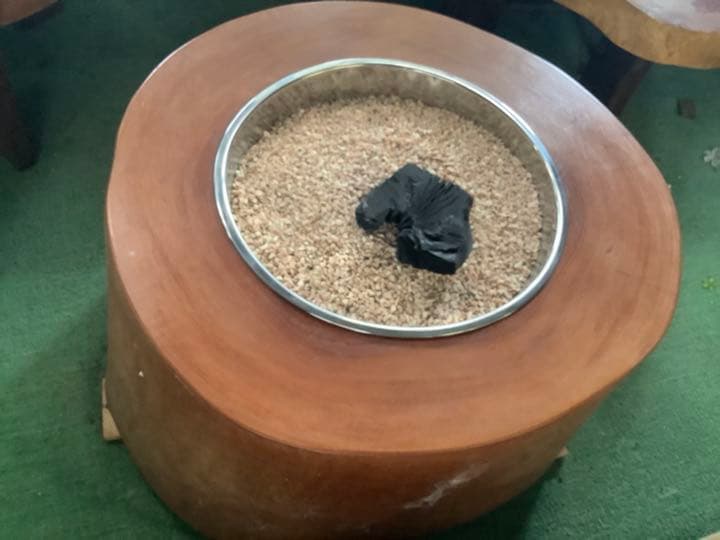 手作り　木製火鉢　アート　２つとない置物