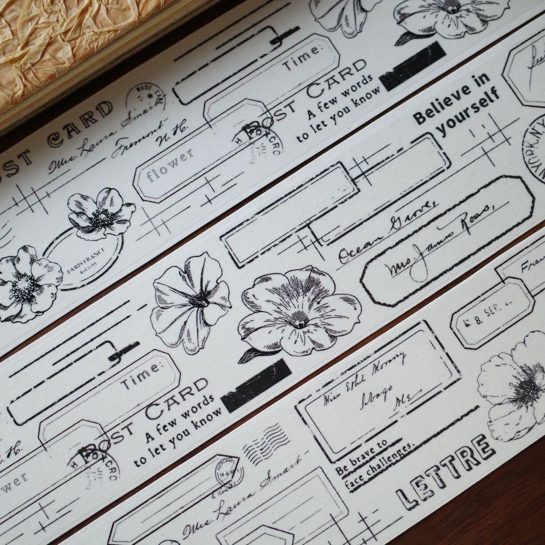 ⭐️SALE⭐️ 壹洱原创《花与图章》海外マスキングテープ　マステ 【2365】