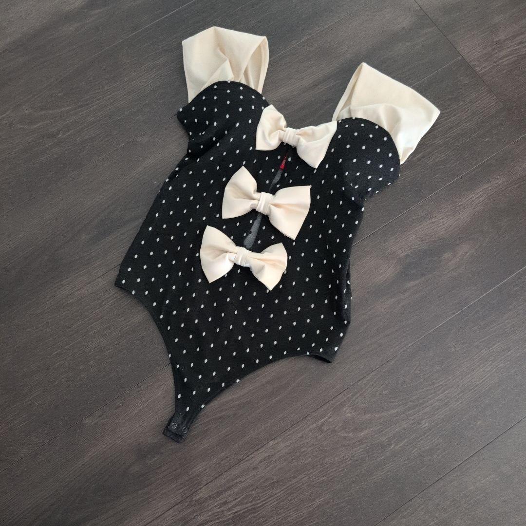 Wolford×VALENTINOコラボ ドット柄ボディスーツ S