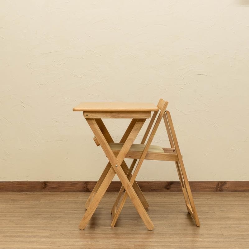 【新品・送料無料】【完成品】折りたたみデスク＆チェアセット