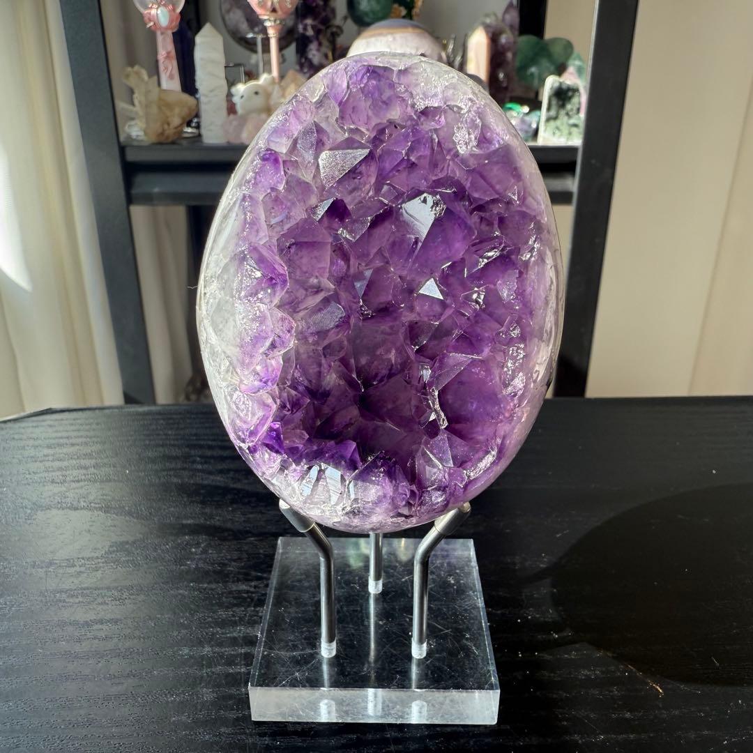 天然石アメジストのドーム　置物　NO.020213