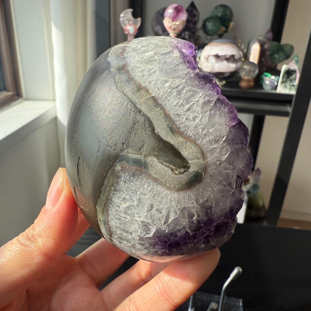天然石アメジストのドーム　置物　NO.020213