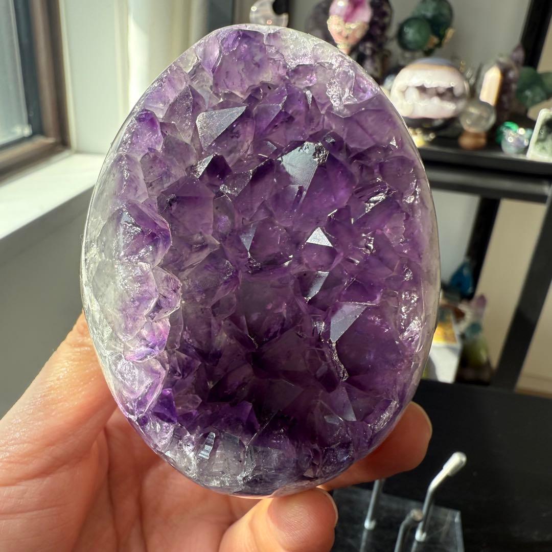 天然石アメジストのドーム　置物　NO.020213