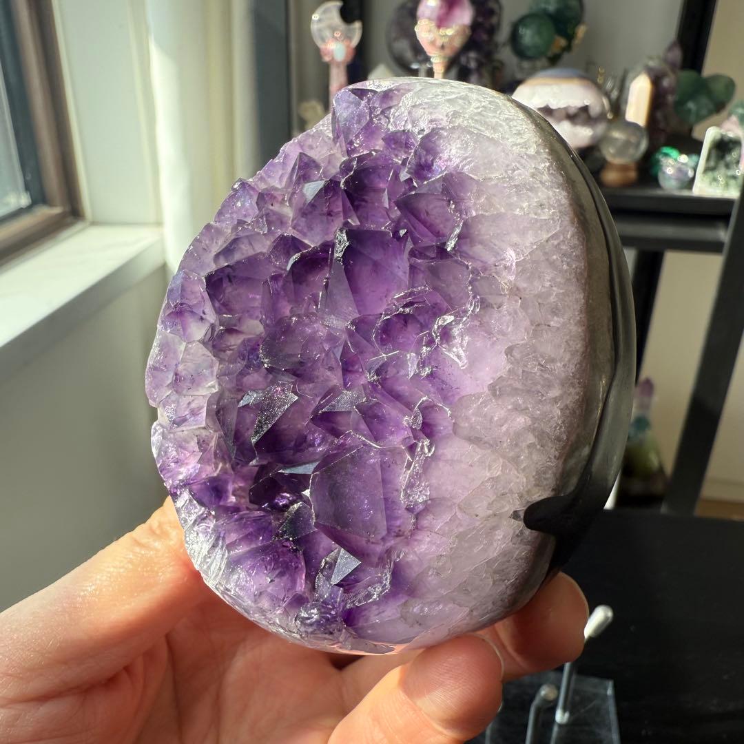 天然石アメジストのドーム　置物　NO.020213