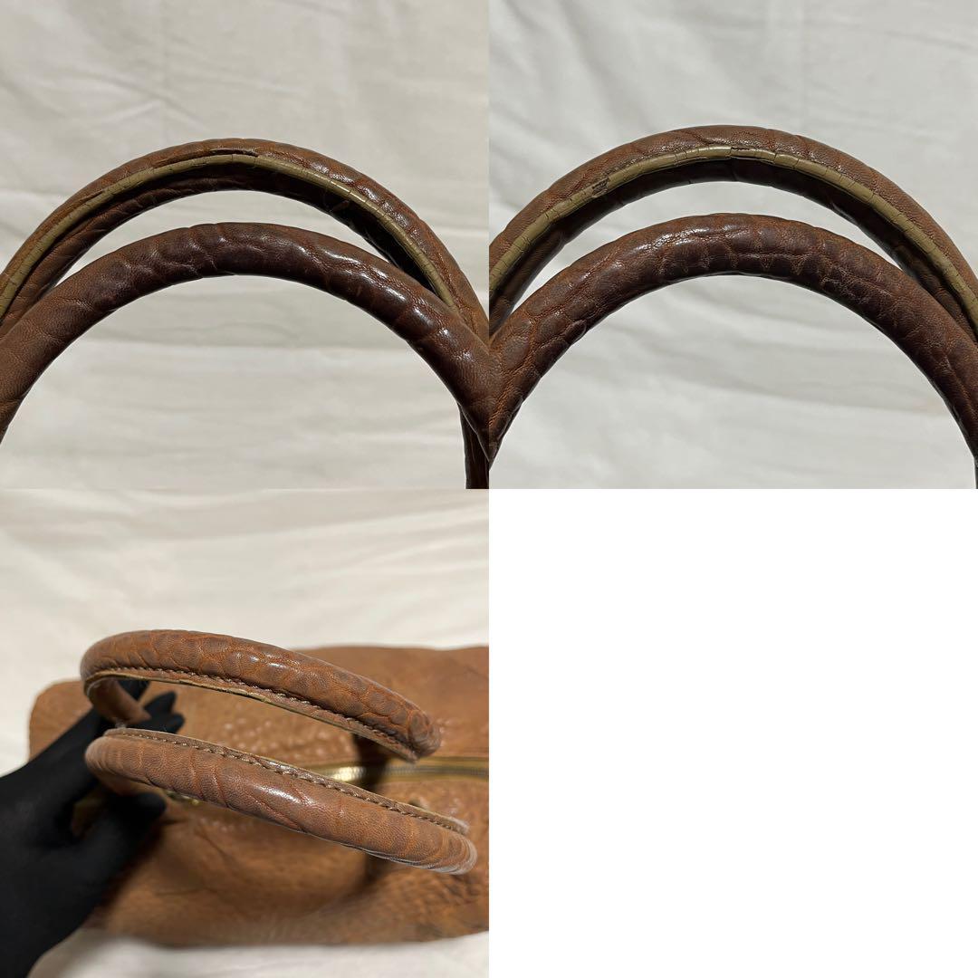 イヴサンローラン イージー Yモチーフ ボストンバッグ レザー ブラウン 899