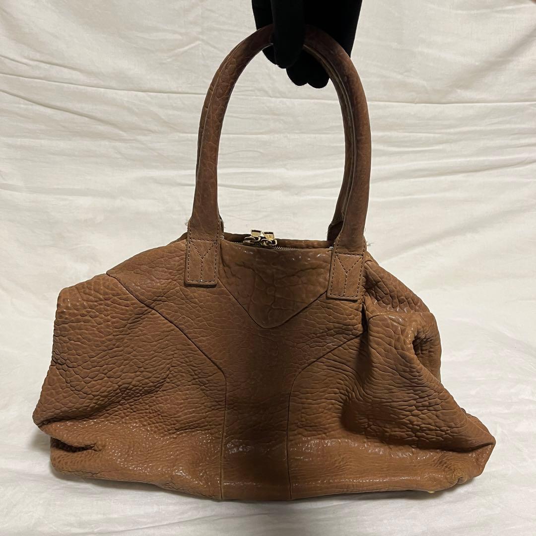 イヴサンローラン イージー Yモチーフ ボストンバッグ レザー ブラウン 899