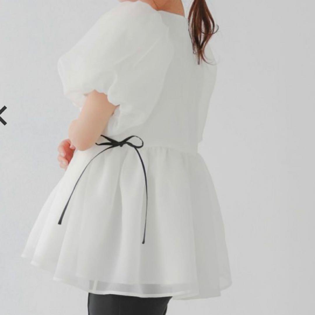 フィットモア　クリンクルシアーオーガンジーペプラムトップス