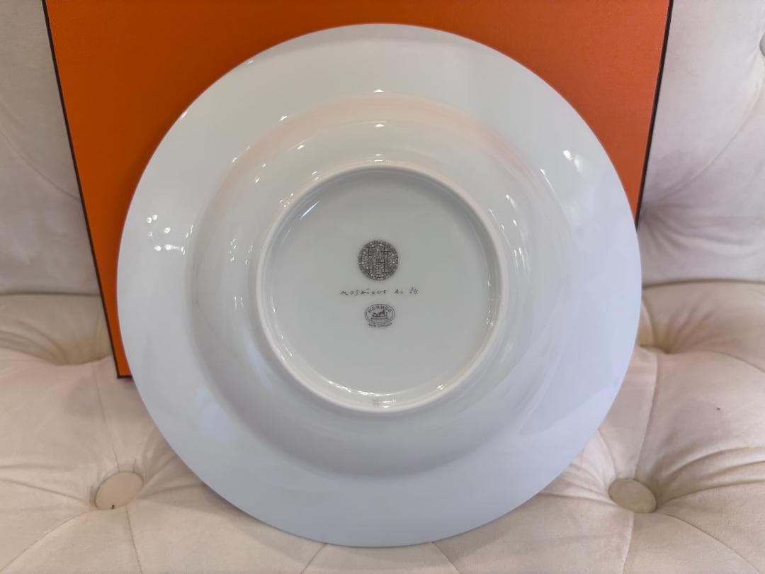 【モンキーハッピー】★エルメス スーププレート モザイク24 プラチナ