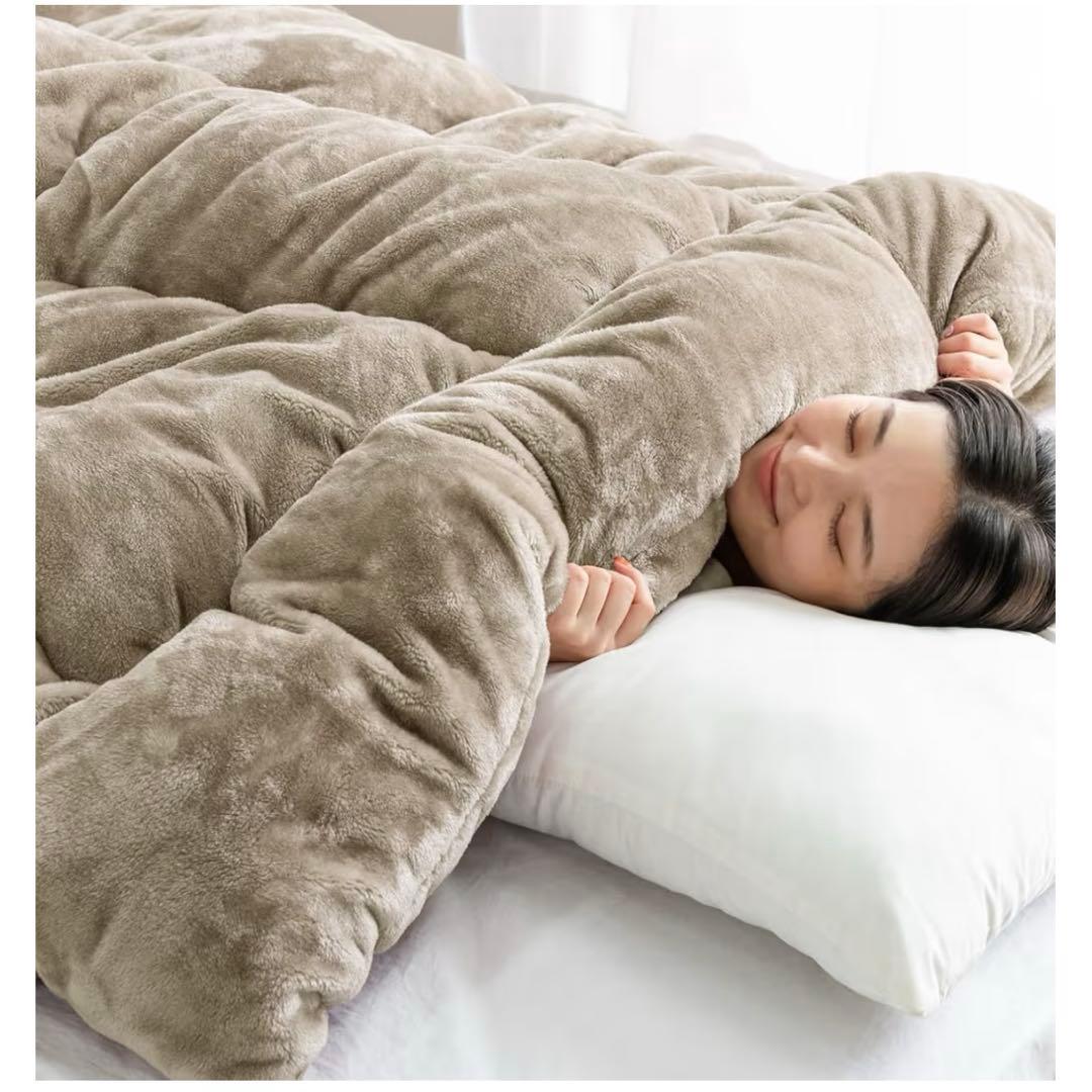 【新品】ライトベージュ 掛け布団 もはやこたつ 暖かい過ぎる❤️ダブル♡収納袋付き