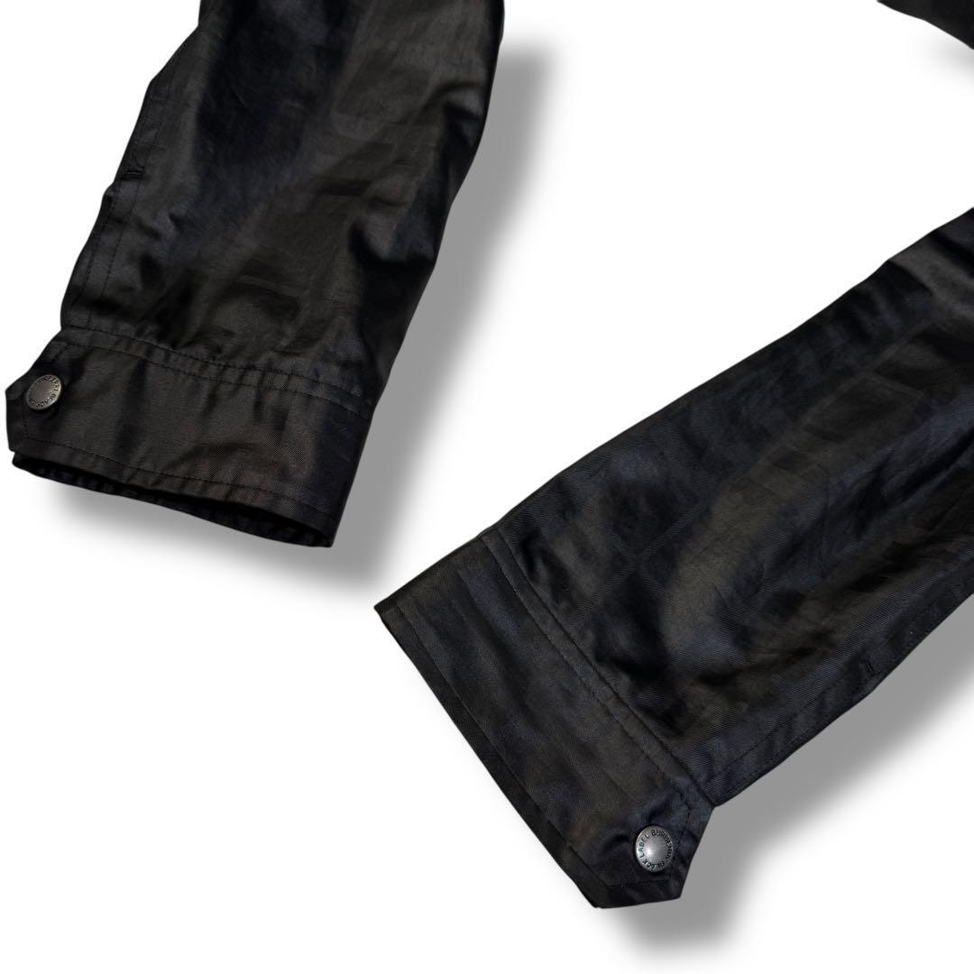 美品 バーバリーブラックレーベル シャドーチェック フーディージャケット 黒 M