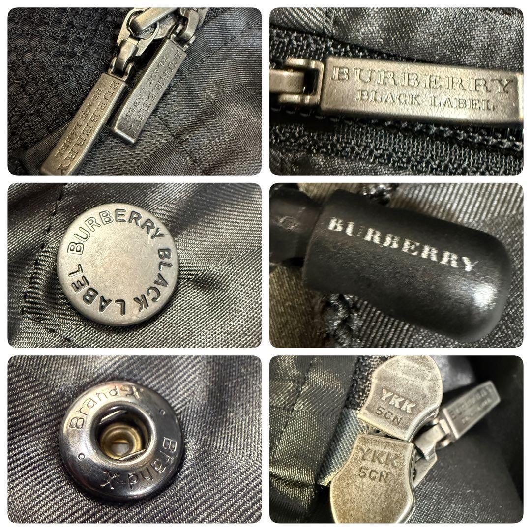 美品 バーバリーブラックレーベル シャドーチェック フーディージャケット 黒 M