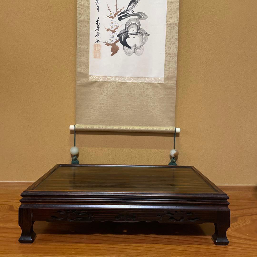 盆栽台 花台 飾り台 香炉台 花瓶台 サイドテーブル 木製 花梨材 ビンテージ