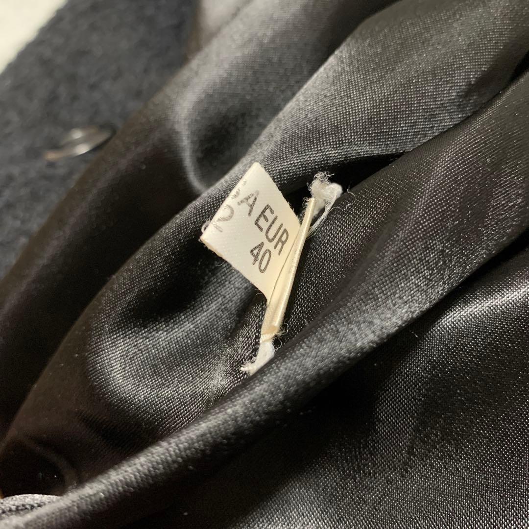 美品✨ イエーガー ウールコート アルパカ混 女優襟 ブラック ロング丈 12