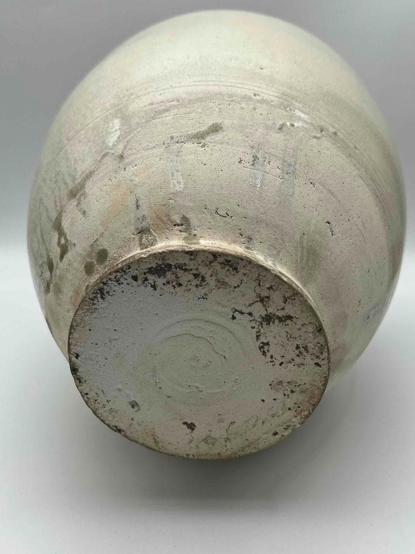 宋時代 白磁 定窯双環耳広口壺 水丞 宋磁 【旧家蔵出し】　名品(B-32)