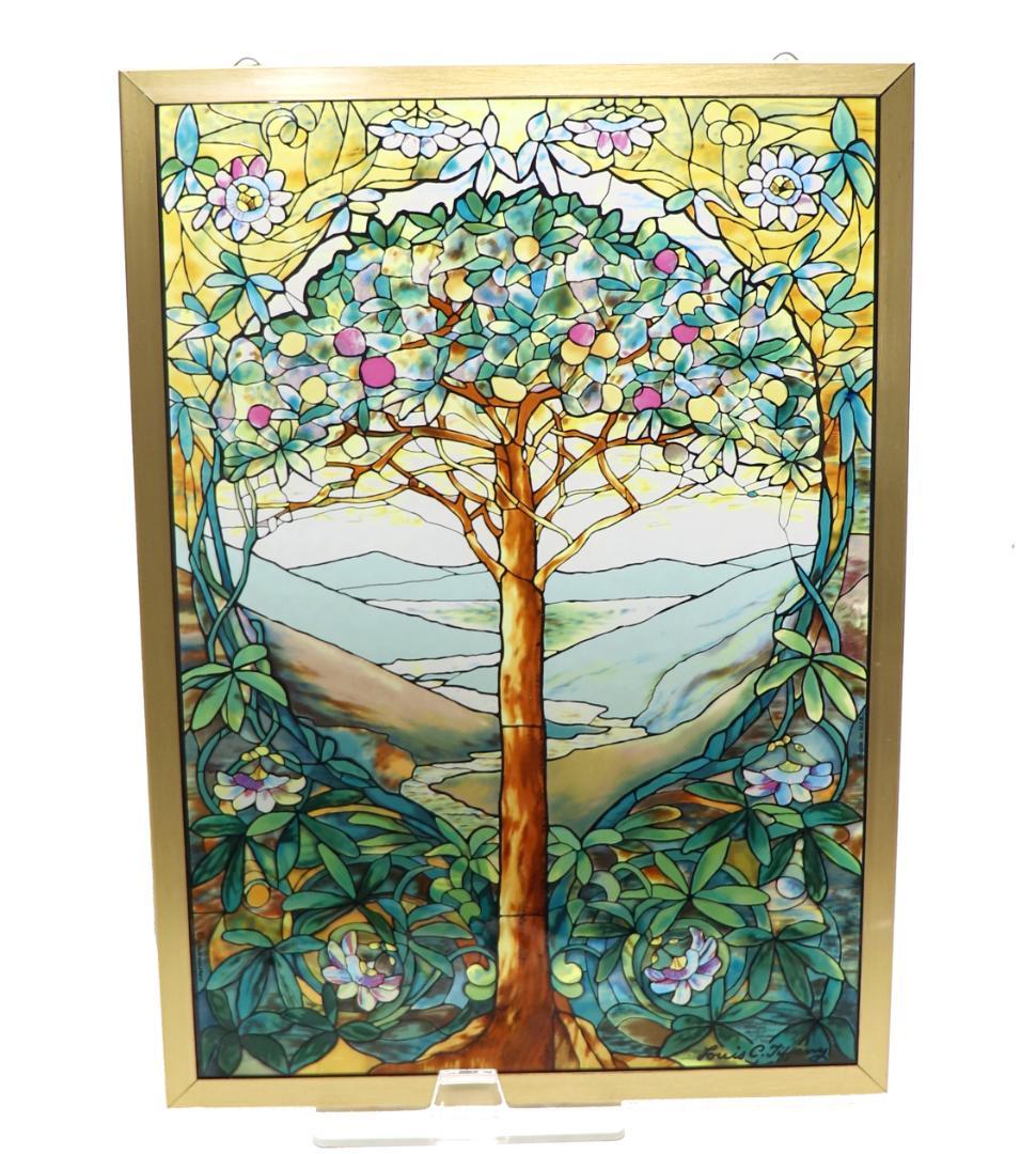 ルイス・C・ティファニー ヴィンテージ ステンドグラス 生命の木 大型サイズ